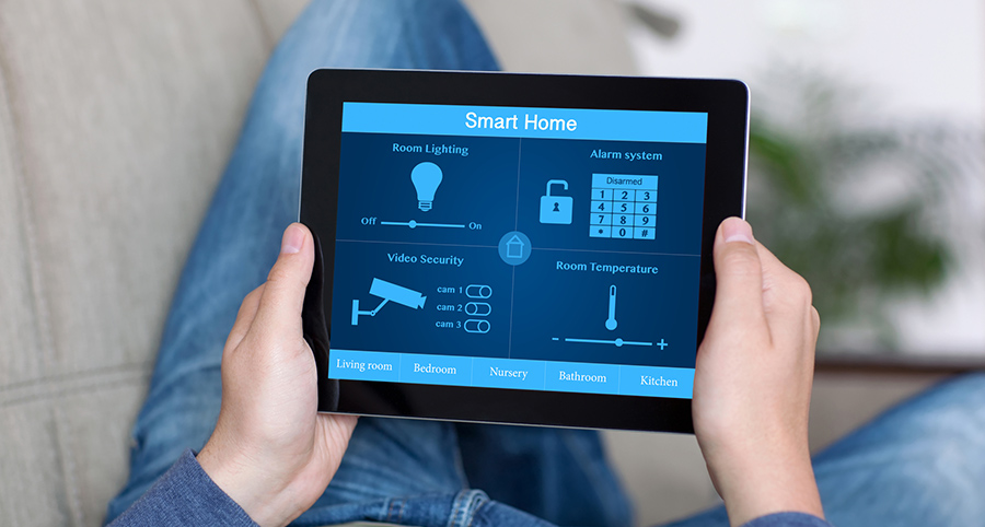 The ability to access and control security components from a mobile device is one of the top smart home trends in Denver. Close-up of smart home security app.